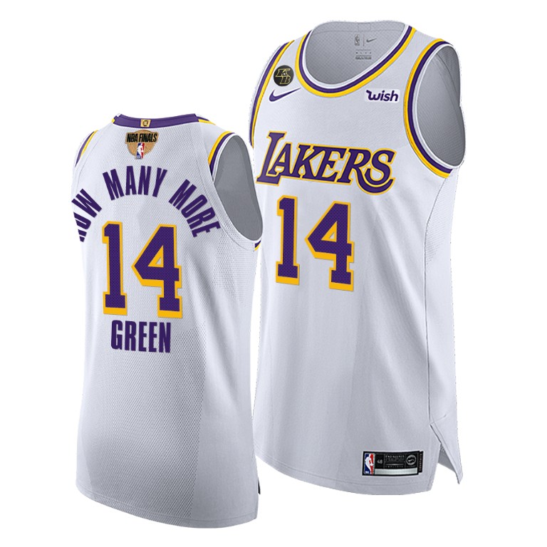 Men's Los Angeles Lakers Danny Green #14 NBA How Many More Authentic 2020 G3 Finals White Basketball Jersey QAD0383WL